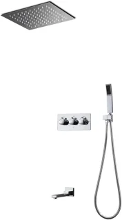Doucheset met LED-verlichting – 12 inch Regendouchesysteem en Verzonken Plafondmontage