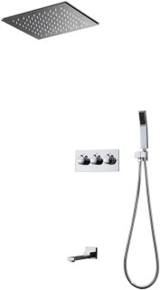 Doucheset met LED-verlichting – 12 inch Regendouchesysteem en Verzonken Plafondmontage review