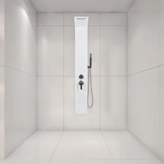 Dubbele Douchekolom met 3 Modi en Hydromassage - Roestvrij Stalen Douchepaneel met Mixer voor Badkamer 20 x 7 x 140 cm