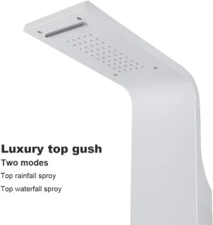 Dubbele Douchekolom met 3 Modi en Hydromassage - Roestvrij Stalen Douchepaneel met Mixer voor Badkamer 20 x 7 x 140 cm