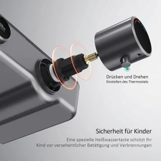 Doucheset thermostaat regendouche handdouche 3 straalsterktes glazen plank KTW-certificering antraciet mat regendouche zonder kraan