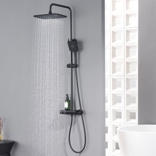 LEOHEO Max Regendouche met Thermostaatkraan - Doucheset Zwart - Regendoucheset - Douchekolom met Thermostatische Mengkraan review