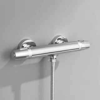 DERW Max Doucheset met thermostaatkraan - Regendouche Ø 25,4 cm - Handdouche Ø 8.5 cm - Chroom