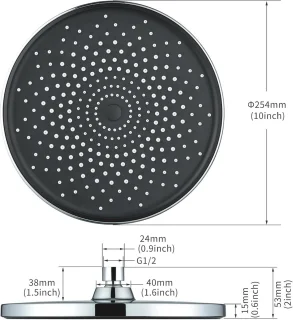 10 inch verstelbare regendouchekop