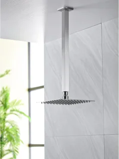16-inch Vierkante Plafonddouchearm met Flens - Geborsteld Nikkel