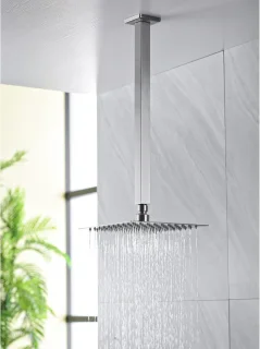 16-inch Vierkante Plafonddouchearm met Flens - Geborsteld Nikkel