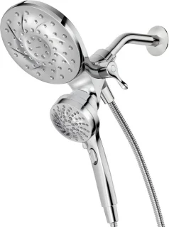 2-in-1 handheld en regendouche - chroom