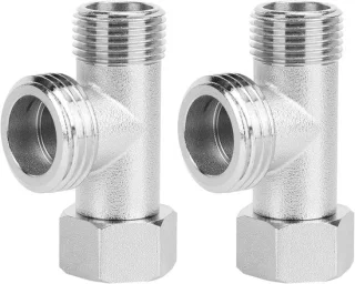 2 stuks 3-weg omschakelventiel voor douchesysteem, 1/2 en 3/8 inch