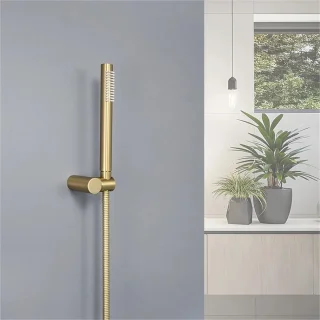 2 stuks handdouche geborsteld goud type E messing