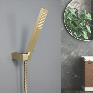 2 stuks handdouche geborsteld goud type E messing