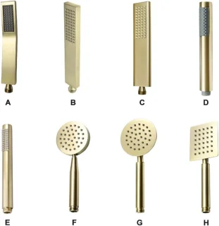 2 stuks handdouche geborsteld goud type E messing