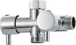 2-weg omschakelventiel G 1/2 messing afsluitventiel douche T-adapter voor handdouche chroom, DSF014