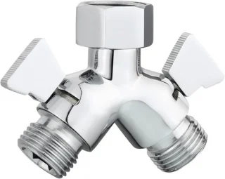 2-weg omschakelventiel messing Y verdeler 1/2 inch chroom DSF017