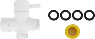 3-weg omschakelklep G 1/2 messing voor handdouche, wit