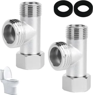 3-weg omschakelklep RVS T-fitting geborsteld nikkel