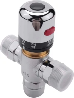 3-weg thermostaatmengkraan 3/4 inch zilverkleurig