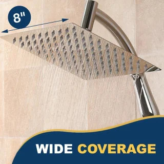 8 inch vierkante regendouchekop met verlengarm