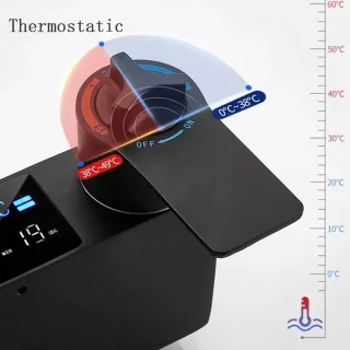 ACEP Zwarte thermostatische doucheset
