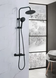 Adema Sparkle 2.0 regendoucheset zwart thermosstaat