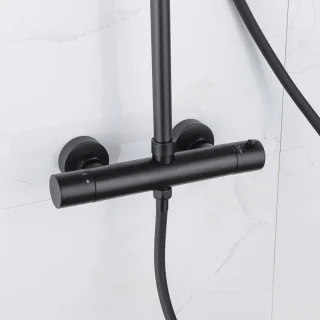 Adema Sparkle 2.0 regendoucheset zwart thermosstaat