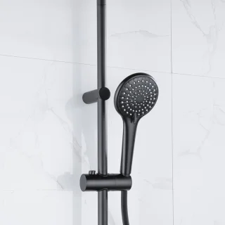 Adema Sparkle 2.0 regendoucheset zwart thermosstaat