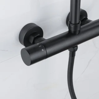 Adema Sparkle 2.0 regendoucheset zwart thermosstaat