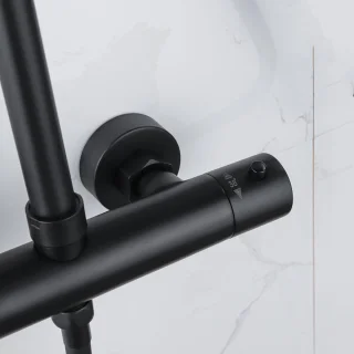 Adema Sparkle 2.0 regendoucheset zwart thermosstaat
