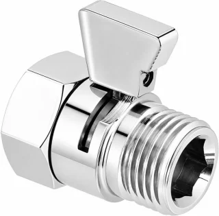 Afsluitventiel en drukregelaar voor douche, G1/2 verchroomd messing