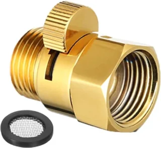 Afsluitventiel G1/2 messing voor handdouche en bidet (titanium)