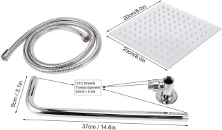 Allecto Plus - Douchekop RVS Vierkant 20 x 20 cm