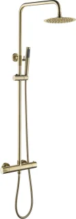 Aloni Optima Rondo Thermostatische Douchekolom Geborsteld Goud