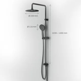 AM.PM Gem Regendouche Set Zwart 22 cm