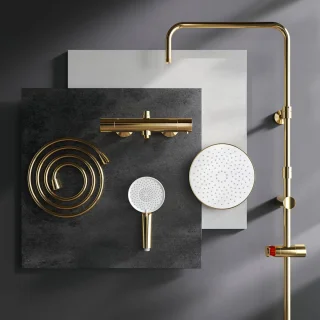 AM.PM X-Joy Regendouche Set Goud Thermostaat