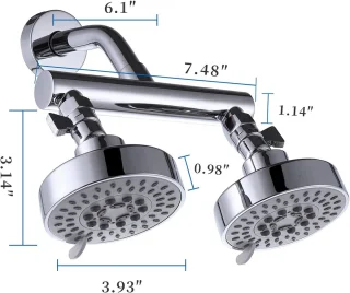 AquaPro Dubbele doucheset met douchearm