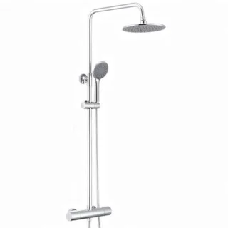 Auralum douchekolom met thermostatische mengkraan chroom
