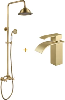 Auralum Max antiek messing douche set