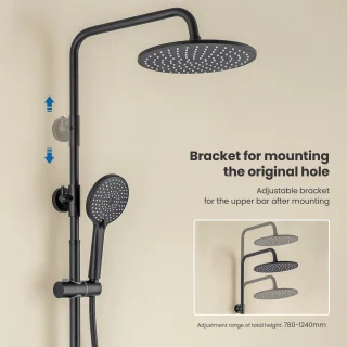 Auralum Max Douche Set - Douchesysteem Zwart