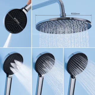 Auralum Max Doucheset - Regendouche en handdouche - Zwart