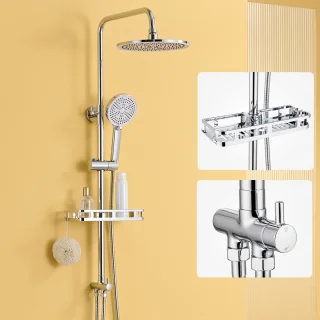 Auralum Max Douchesysteem Wandmontage Chroom