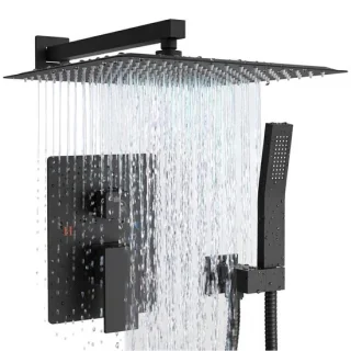 Auralum Max Luxe inbouwregendoucheset - koper - zwart