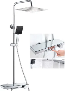 Auralum Max luxe thermostatische doucheset met pianotoetsen