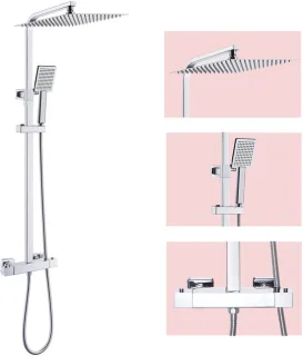 Auralum Max Regendouche Doucheset 30 cm Vierkant RVS