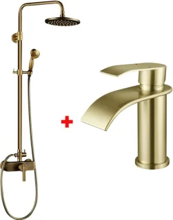 Auralum Max Regendouche Doucheset - Antiek Messing