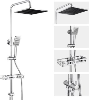 De Auralum Max Regendouche Doucheset Chroom in één oogopslag