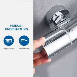 Auralum Max Regendouche met Thermostaatkraan Chroom 9 inch