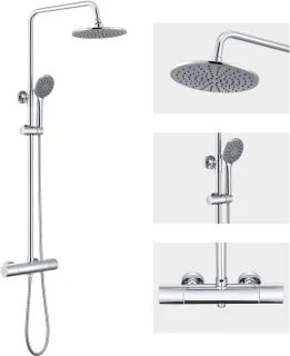 Auralum Max Regendouche met Thermostaatkraan Chroom 9 inch