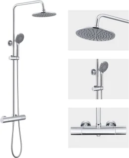 Auralum Max Regendouche met Thermostaatkraan Chroom 9 inch