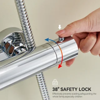 Auralum MAX Regendouche met Thermostaatkraan Chroom