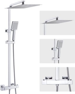 Auralum MAX Regendouche met thermostaatkraan Doucheset Chroom review