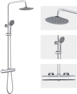 Auralum Max Regendouche Set 9 inch Thermostaatkraan Chroom